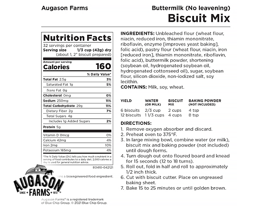 Augason Farms: Buttermilk Biscuit Mix (No Leavening)